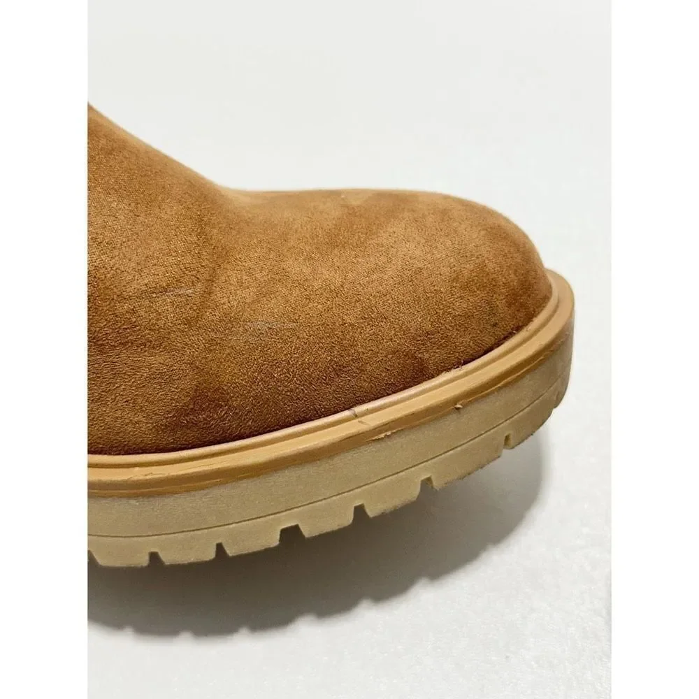 Universal Thread Women's Cognac‎ Katrina Platform Heeled Ankle Boots Tan Size 11